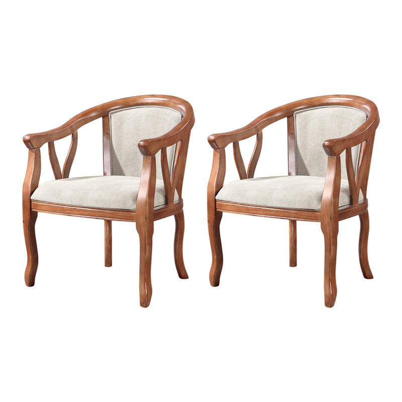 Silla de comedor tradicional de madera maciza, sillón de comedor de lino para uso doméstico