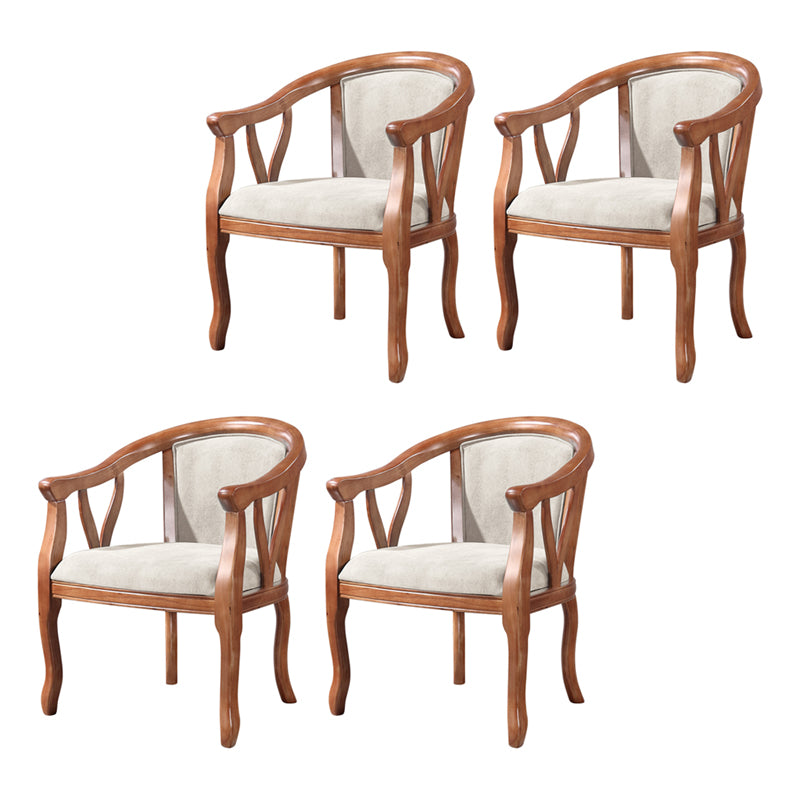 Silla de comedor tradicional de madera maciza, sillón de comedor de lino para uso doméstico
