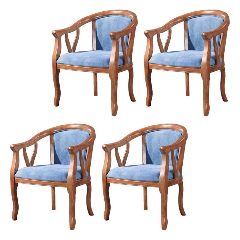 Silla de comedor tradicional de madera maciza, sillón de comedor de lino para uso doméstico
