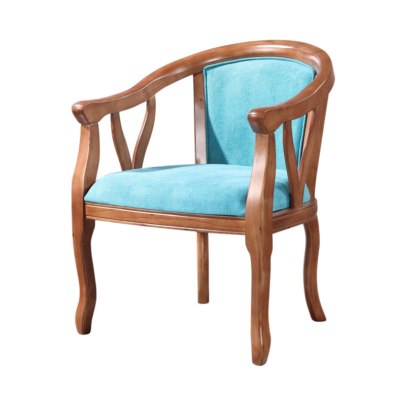 Silla de comedor tradicional de madera maciza, sillón de comedor de lino para uso doméstico