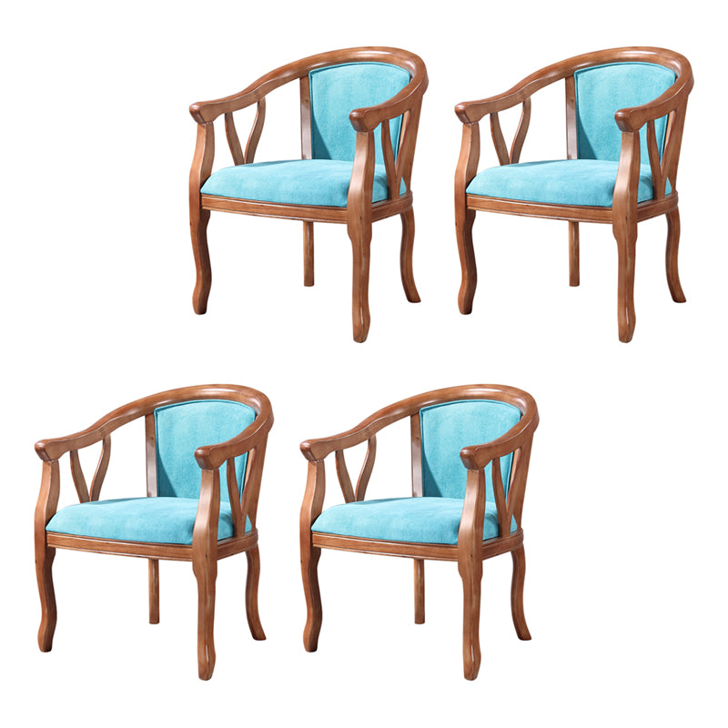 Silla de comedor tradicional de madera maciza, sillón de comedor de lino para uso doméstico