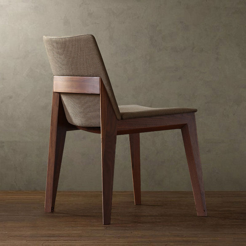 Sillas de comedor tapizadas sin brazos Sillas laterales de interior con patas de madera (juego de 2)