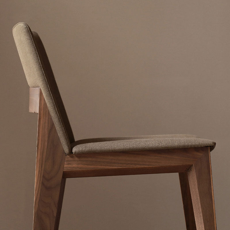Sillas de comedor tapizadas sin brazos Sillas laterales de interior con patas de madera (juego de 2)