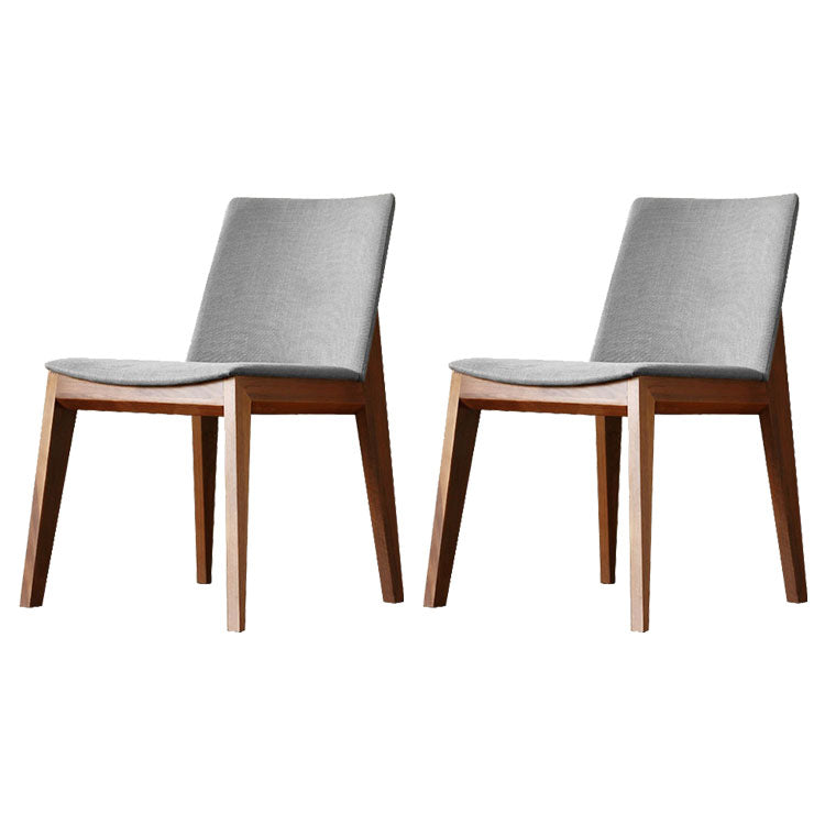 Sillas de comedor tapizadas sin brazos Sillas laterales de interior con patas de madera (juego de 2)
