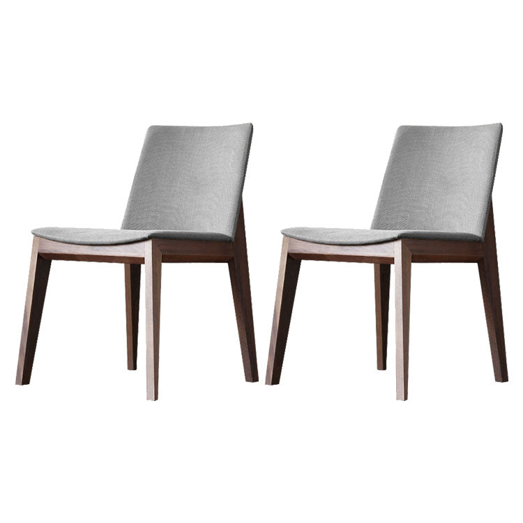 Sillas de comedor tapizadas sin brazos Sillas laterales de interior con patas de madera (juego de 2)