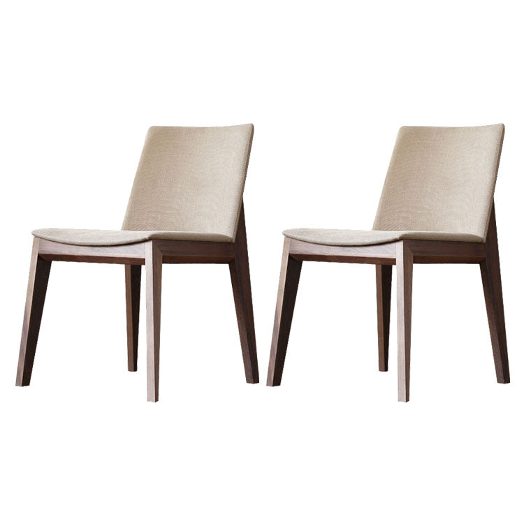 Sillas de comedor tapizadas sin brazos Sillas laterales de interior con patas de madera (juego de 2)