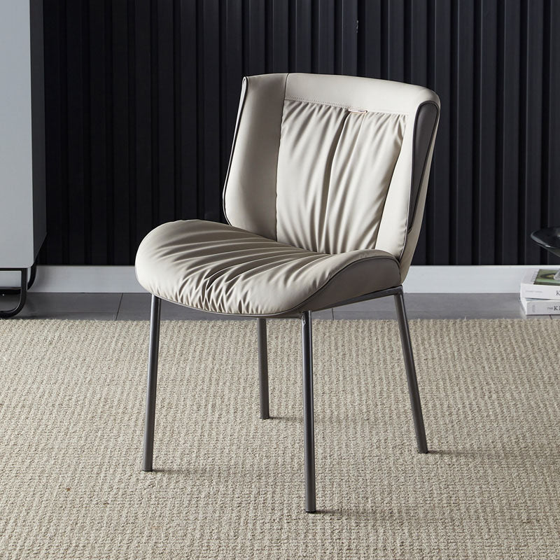 Silla lateral industrial interior Silla tapizada de metal con respaldo sólido para comedor