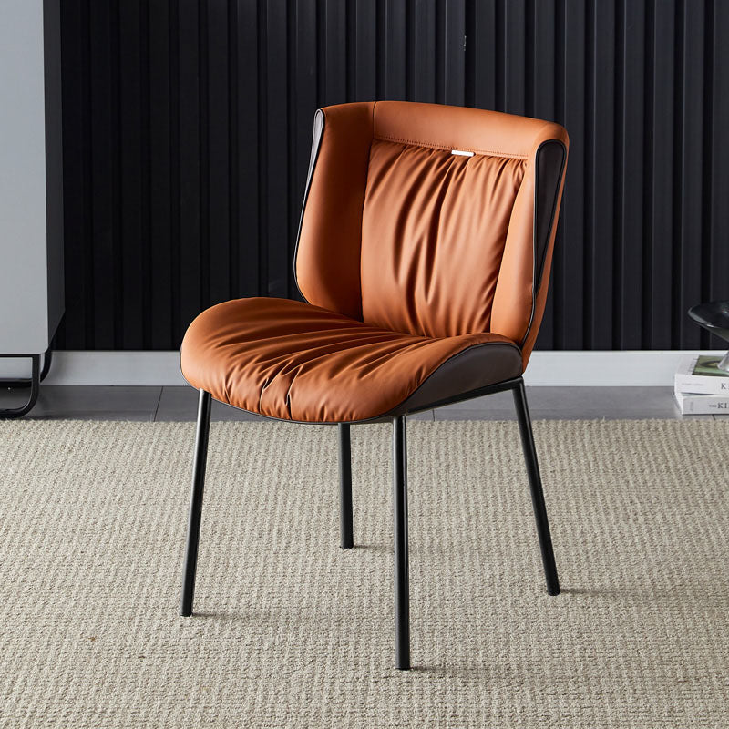 Silla lateral industrial interior Silla tapizada de metal con respaldo sólido para comedor