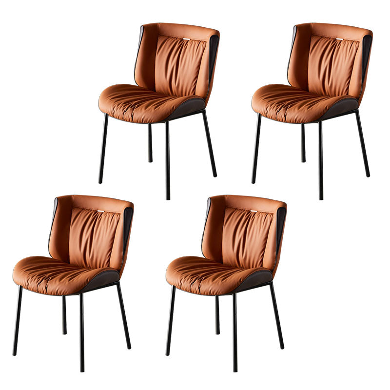 Silla lateral industrial interior Silla tapizada de metal con respaldo sólido para comedor
