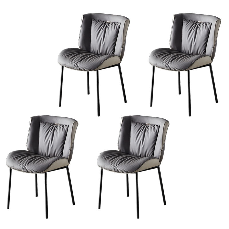Silla lateral industrial interior Silla tapizada de metal con respaldo sólido para comedor