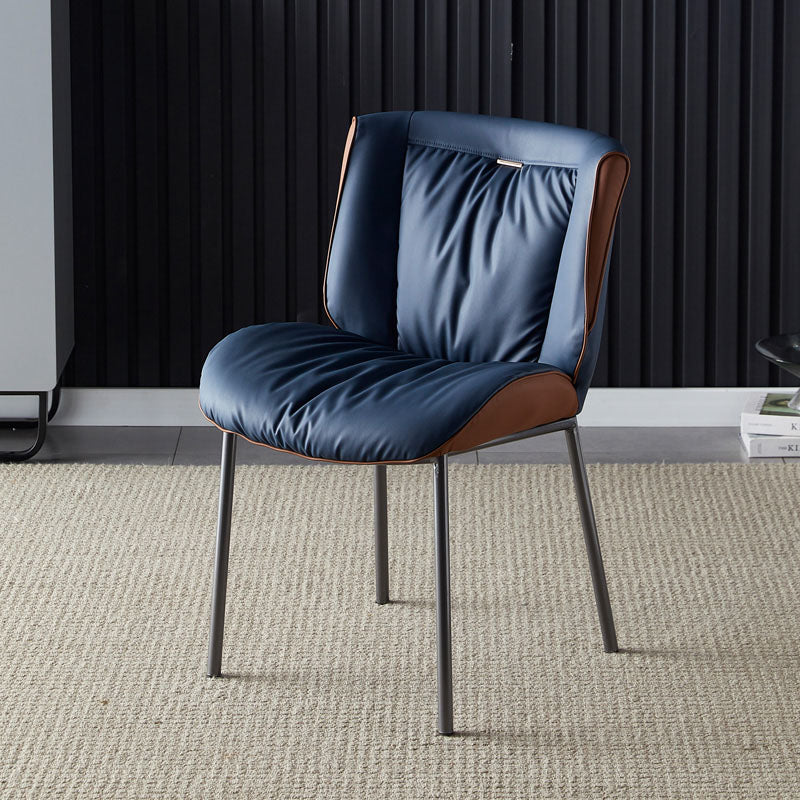 Silla lateral industrial interior Silla tapizada de metal con respaldo sólido para comedor