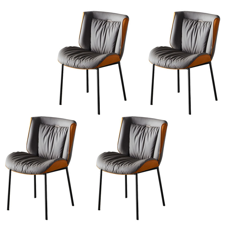 Silla lateral industrial interior Silla tapizada de metal con respaldo sólido para comedor