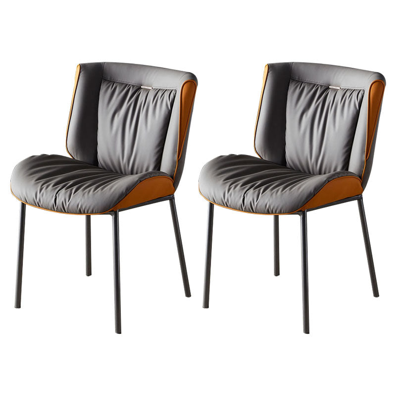 Silla lateral industrial interior Silla tapizada de metal con respaldo sólido para comedor