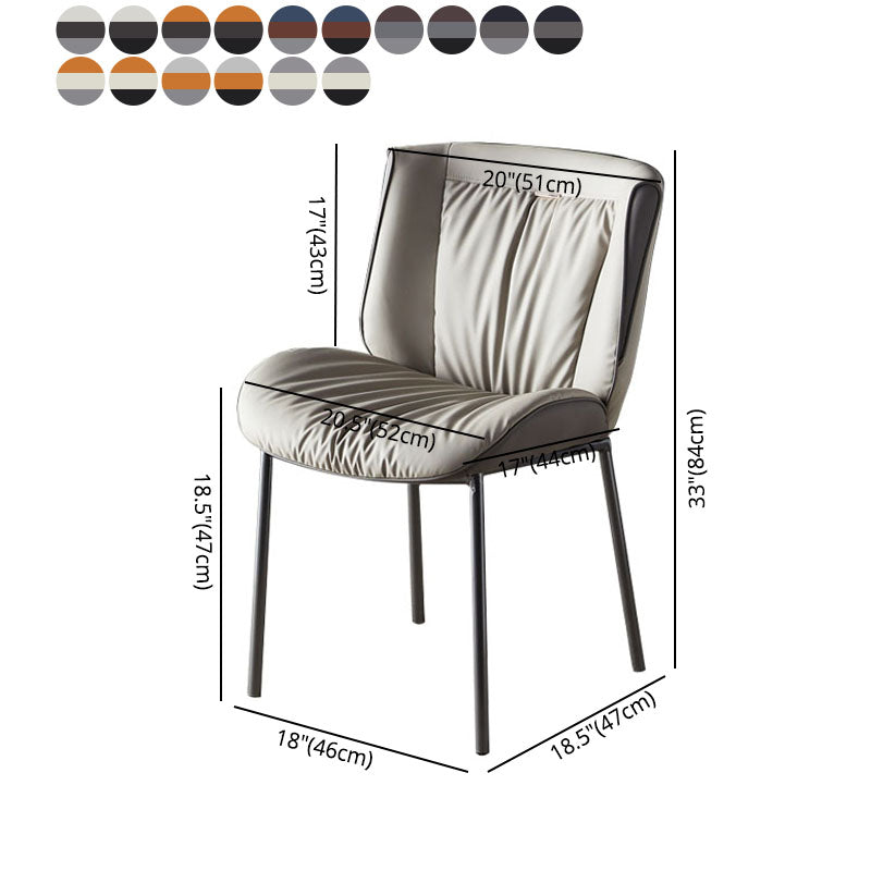 Silla lateral industrial interior Silla tapizada de metal con respaldo sólido para comedor