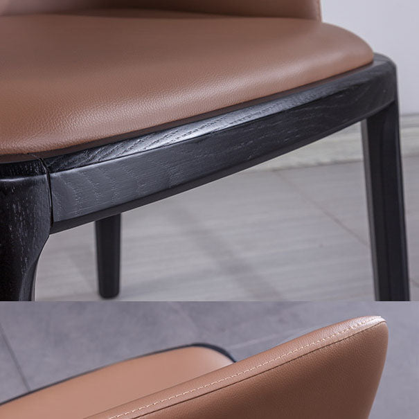 Silla de comedor industrial Ash Parsons con acabado mate de piel sintética (juego de 2)