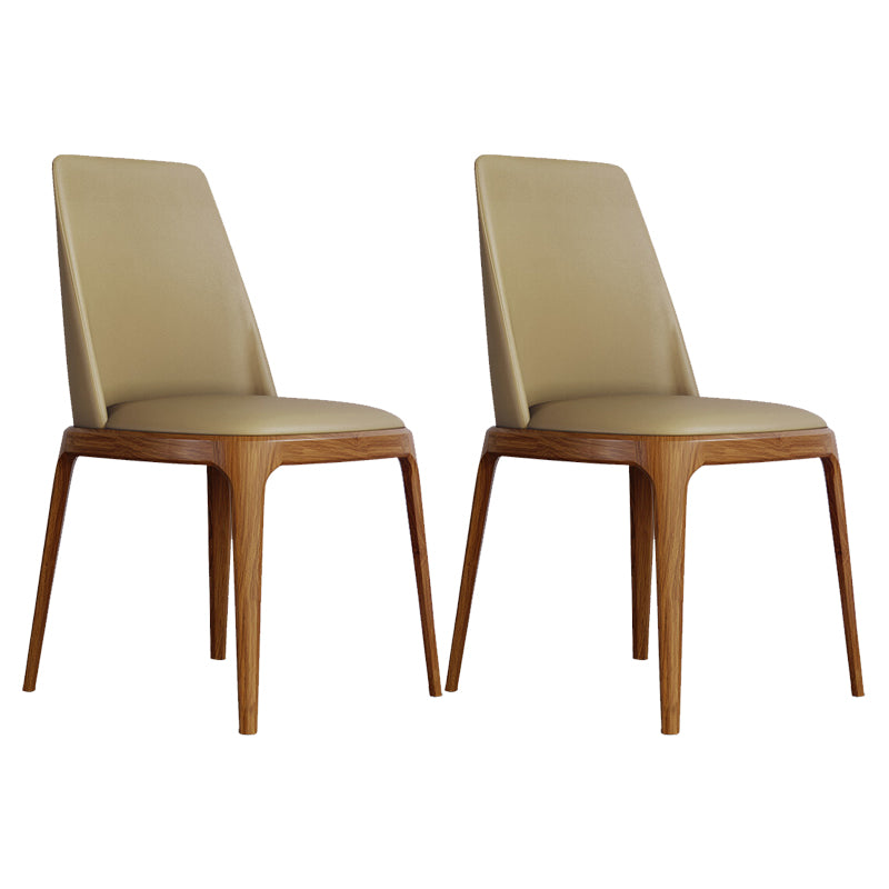 Silla de comedor industrial Ash Parsons, silla auxiliar de cuero con acabado mate (juego de 2)