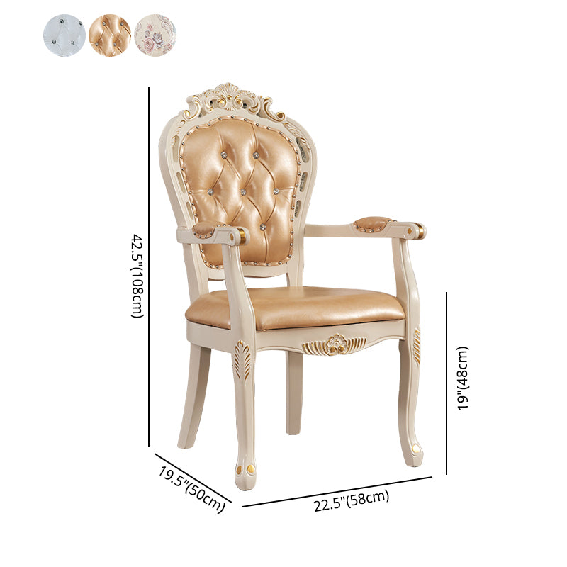 Silla de comedor tapizada victoriana King Louis Back Silla de comedor con acabado mate (juego de 2)