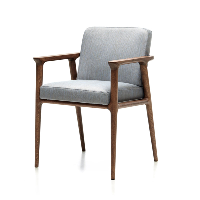 Silla de comedor tapizada con respaldo sólido de estilo tradicional para interiores