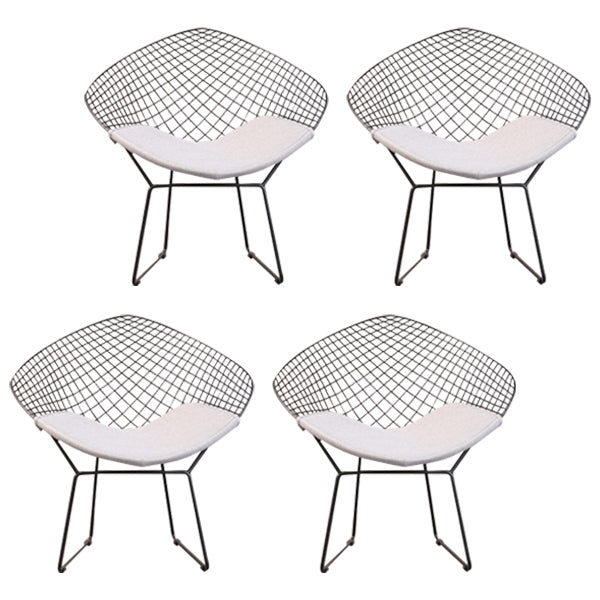 Sillas de comedor escandinavas sin brazos Sillas auxiliares de comedor tapizadas con patas de metal
