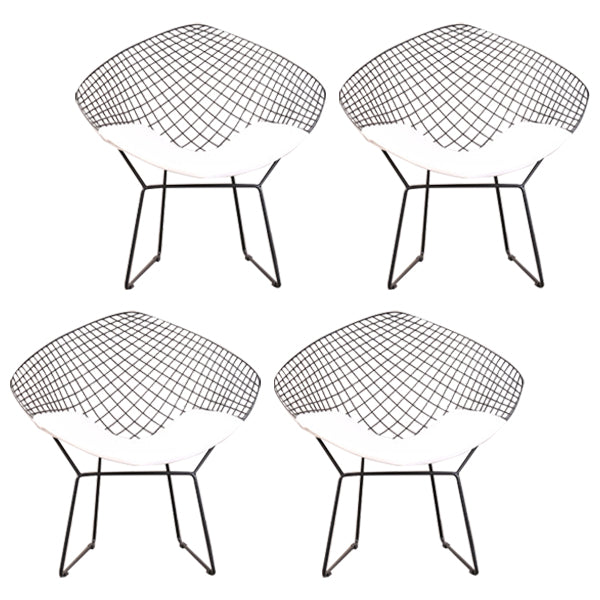 Sillas de comedor escandinavas sin brazos Sillas auxiliares de comedor tapizadas con patas de metal
