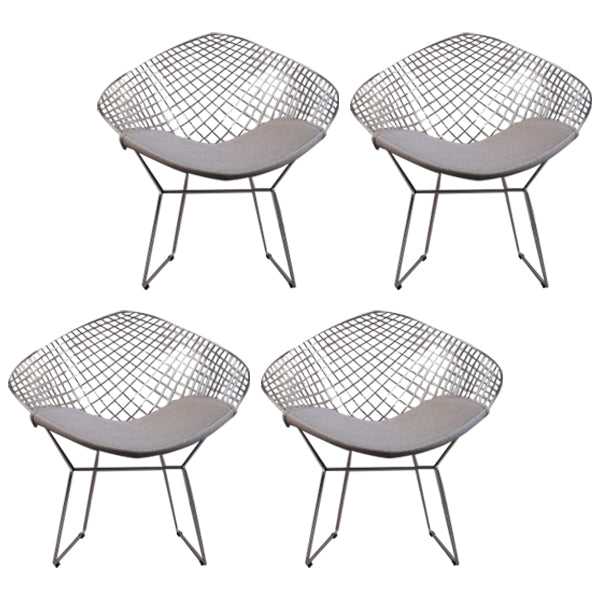 Sillas de comedor escandinavas sin brazos Sillas auxiliares de comedor tapizadas con patas de metal