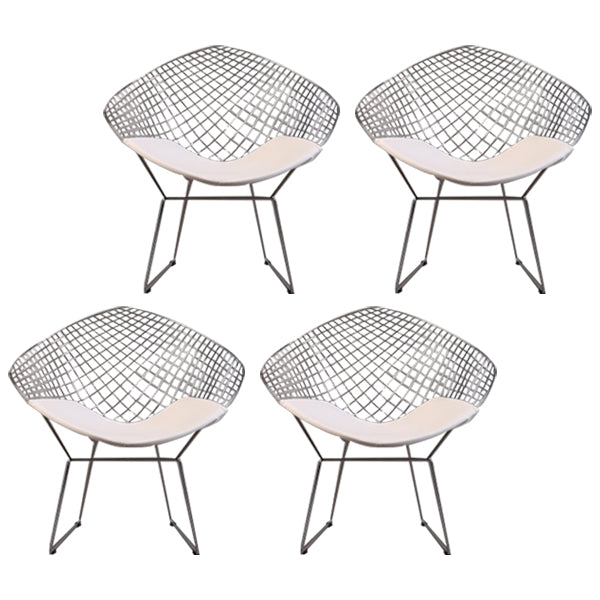 Sillas de comedor escandinavas sin brazos Sillas auxiliares de comedor tapizadas con patas de metal