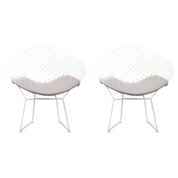 Sillas de comedor escandinavas sin brazos Sillas auxiliares de comedor tapizadas con patas de metal