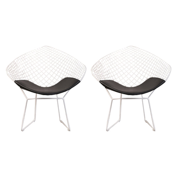 Sillas de comedor escandinavas sin brazos Sillas auxiliares de comedor tapizadas con patas de metal
