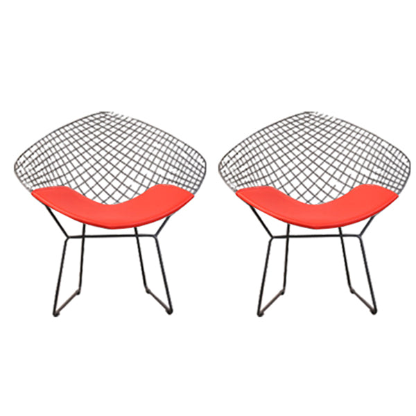 Sillas de comedor escandinavas sin brazos Sillas auxiliares de comedor tapizadas con patas de metal