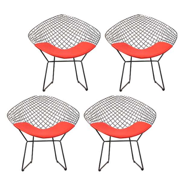 Sillas de comedor escandinavas sin brazos Sillas auxiliares de comedor tapizadas con patas de metal