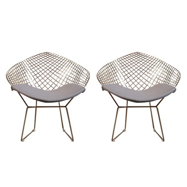 Sillas de comedor escandinavas sin brazos Sillas auxiliares de comedor tapizadas con patas de metal