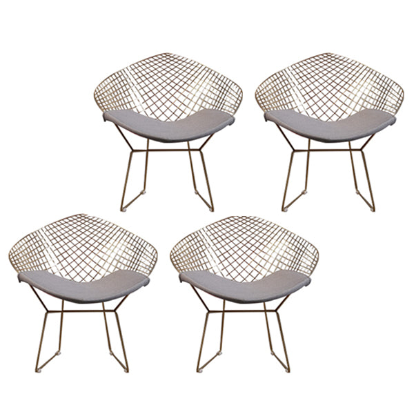 Sillas de comedor escandinavas sin brazos Sillas auxiliares de comedor tapizadas con patas de metal