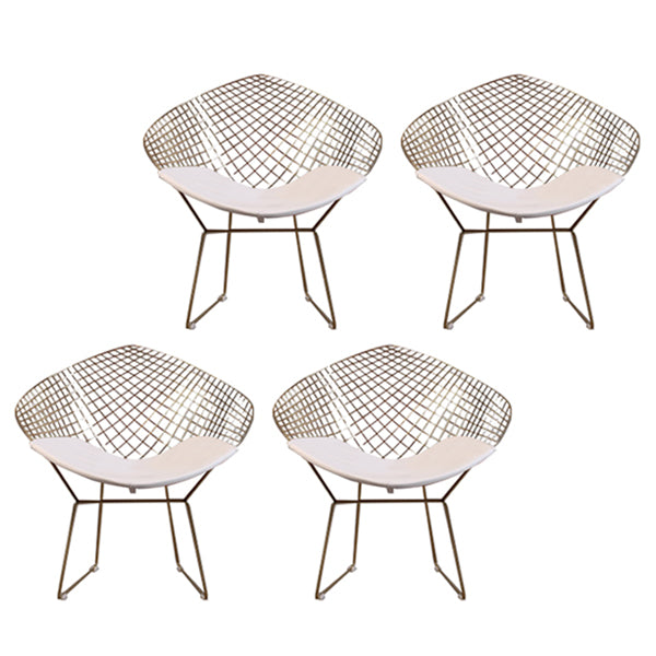 Sillas de comedor escandinavas sin brazos Sillas auxiliares de comedor tapizadas con patas de metal
