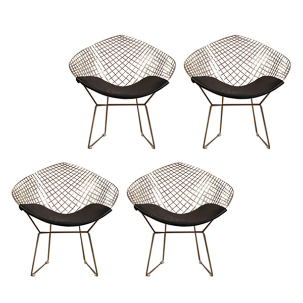 Sillas de comedor escandinavas sin brazos Sillas auxiliares de comedor tapizadas con patas de metal