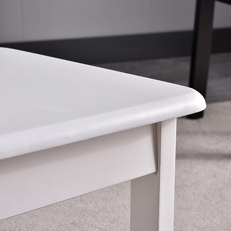 Inicio Sillas de comedor sin brazos Silla lateral con respaldo de listones y patas de madera (juego de 2)