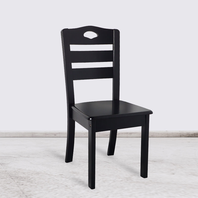 Inicio Sillas de comedor sin brazos Silla lateral con respaldo de listones y patas de madera (juego de 2)