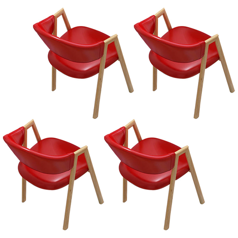 Sillas de comedor modernas Sillón de comedor tapizado con patas de metal (juego de 4)