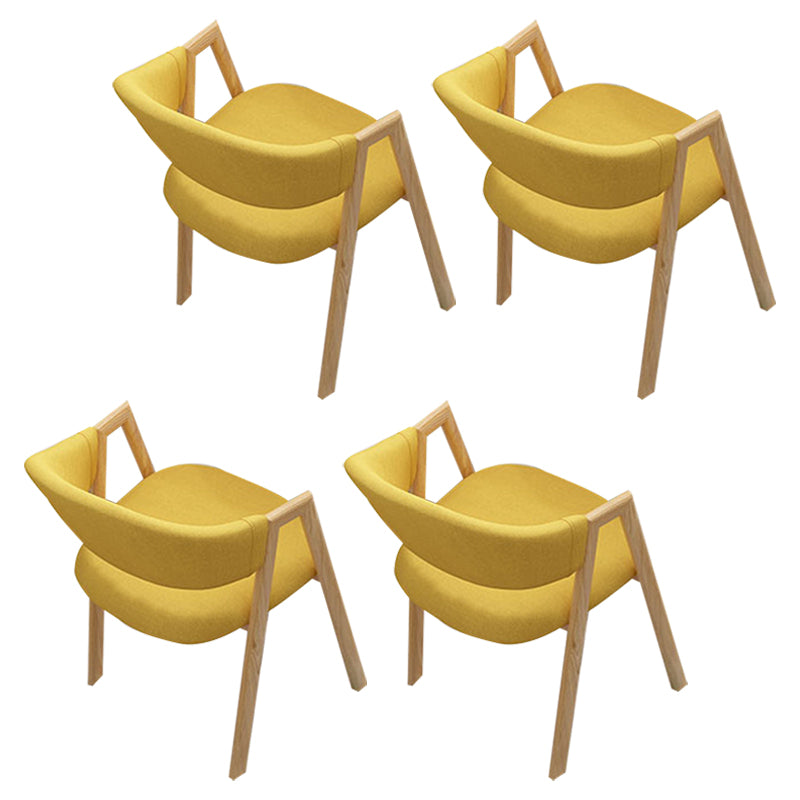 Sillas de comedor modernas Sillón de comedor tapizado con patas de metal (juego de 4)