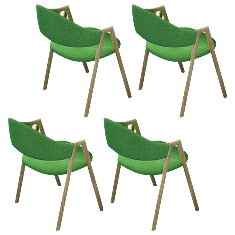 Sillas de comedor modernas Sillón de comedor tapizado con patas de metal (juego de 4)