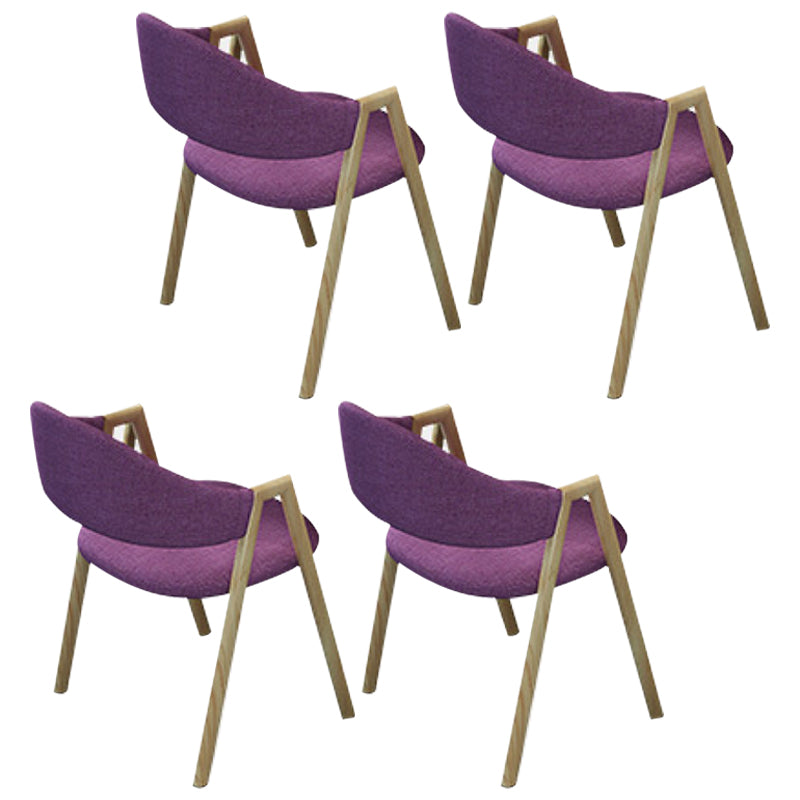 Sillas de comedor modernas Sillón de comedor tapizado con patas de metal (juego de 4)
