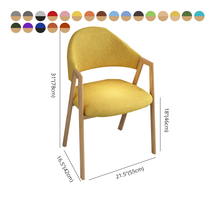 Sillas de comedor modernas Sillón de comedor tapizado con patas de metal (juego de 4)