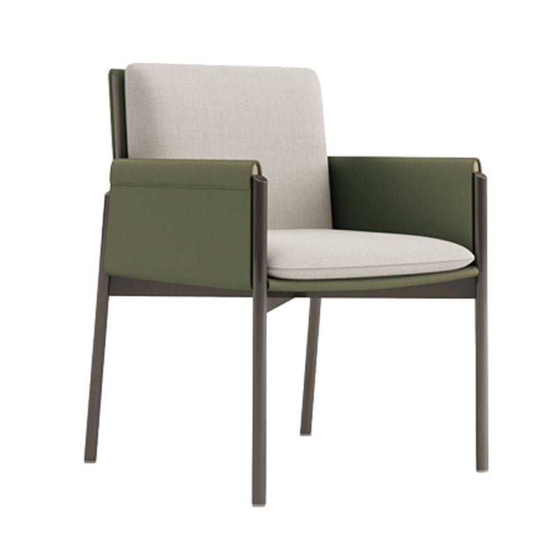 Silla casera de cuero de estilo diseñador, sillón lateral de comedor con respaldo sólido