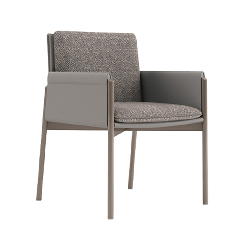 Silla casera de cuero de estilo diseñador, sillón lateral de comedor con respaldo sólido