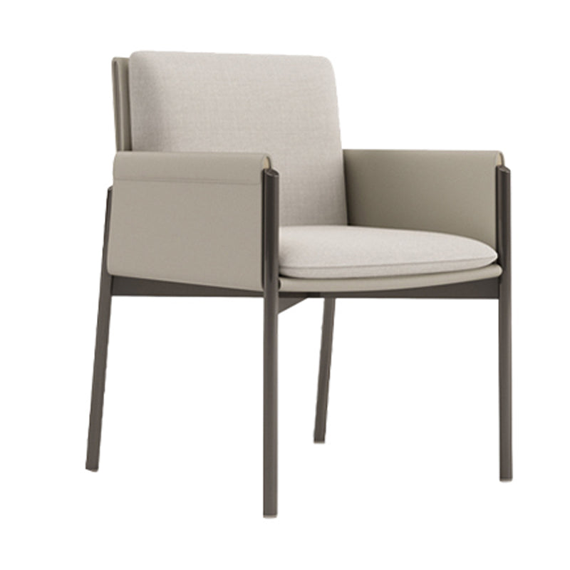 Silla casera de cuero de estilo diseñador, sillón lateral de comedor con respaldo sólido