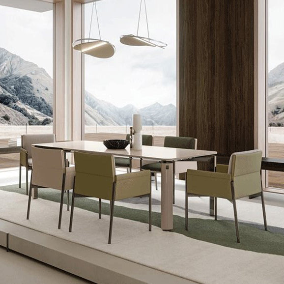 Silla casera de cuero de estilo diseñador, sillón lateral de comedor con respaldo sólido