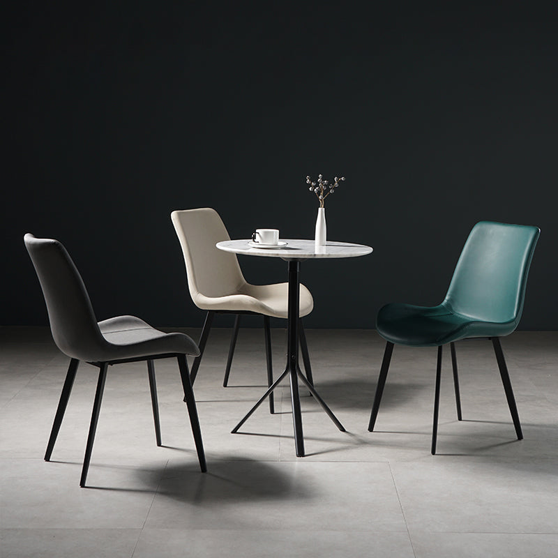 Silla lateral de comedor de metal de estilo nórdico, silla lateral de comedor sin brazos para cocina