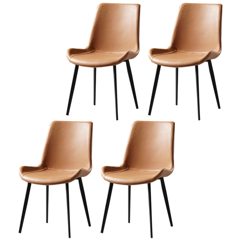 Silla lateral de comedor de metal de estilo nórdico, silla lateral de comedor sin brazos para cocina