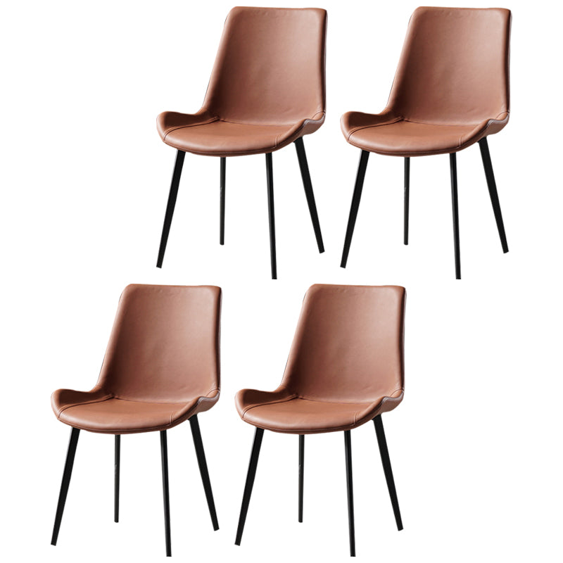Silla lateral de comedor de metal de estilo nórdico, silla lateral de comedor sin brazos para cocina