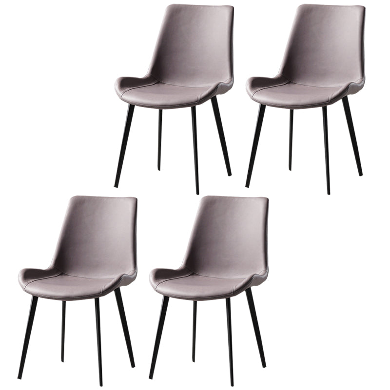 Silla lateral de comedor de metal de estilo nórdico, silla lateral de comedor sin brazos para cocina