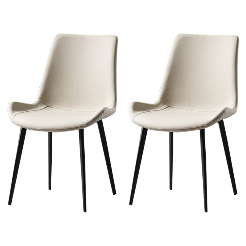 Silla lateral de comedor de metal de estilo nórdico, silla lateral de comedor sin brazos para cocina